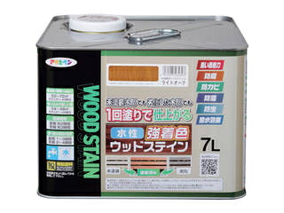 【組立・輸送等の都合で納期に3週間以上かかります】 ASAHIPEN/アサヒペン 水性強着色ウッドステイン 7L ライトオーク 464897|エムスタ