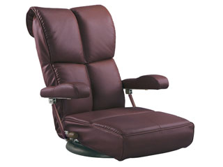 MIYATAKE/宮武製作所 【完成品】スーパーソフトレザー座椅子(響)ワインレッド　YS-C1367HRWIN ※同梱注文不可・沖縄・北海道・九州・離島お届け不可