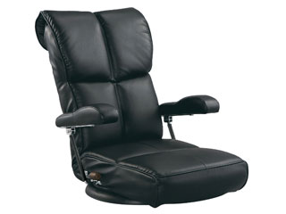 MIYATAKE/宮武製作所 【完成品】スーパーソフトレザー座椅子(響)ブラック　YS-C1367HRBK ※同梱注文不可・沖縄・北海道・九州・離島お届け不可