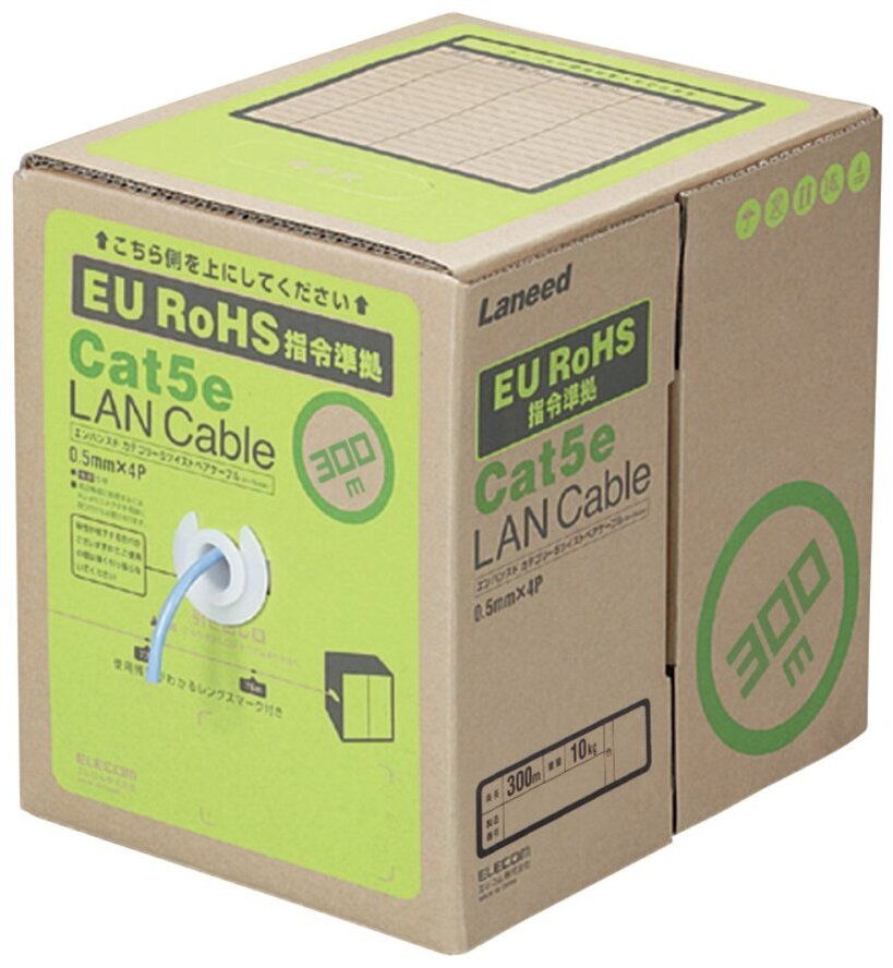 ELECOM エレコム RoHS相応うローカルエリアネットワーク有線テレビ/CAT5E/300m/青碧/飾り気の無い包み/ヨリ線遣りくち LD-CT2/BU300YR
