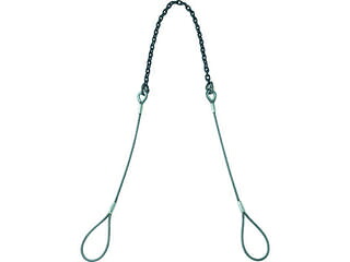 TRUSCO トラスコ中山 玉掛ワイヤチェーンスリング(コンビスリング) Φ16×1.5M CMチェーン12.7MM2M TWCS16S1.5-2