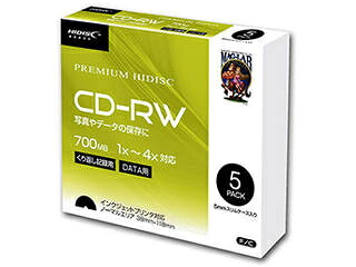 HIDISC 20個セット HIDISC データ用 CD-RW 1-4倍速5mmスリムケース入り5枚パック HDCRW80YP5SCX20