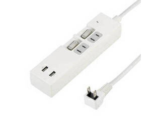 YAZAWA 5個セット YAZAWA 個別スイッチ付2AC2USB3.4A2mホワイト Y02KS422WH2UX5