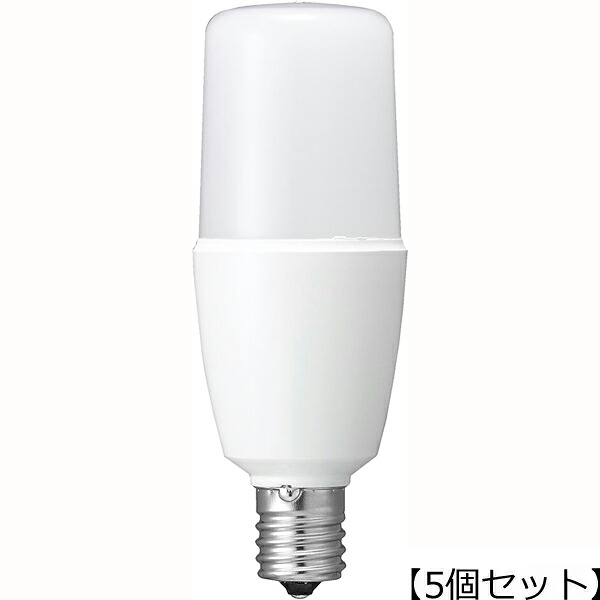 YAZAWA 【5個セット】YAZAWA T形LED 60W形 E17 電球色 LDT8LGE17X5