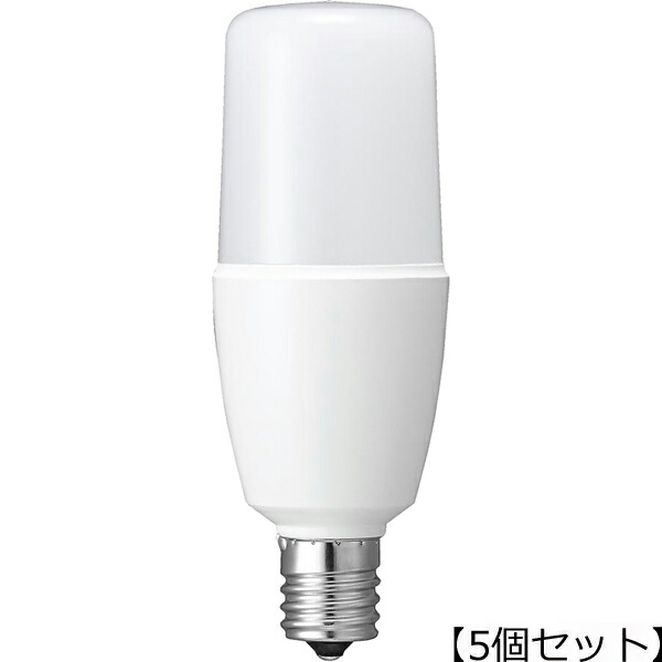 YAZAWA 【5個書き割り】YAZAWA T形LED 60W形 E17 昼白いこと LDT8NGE17X5