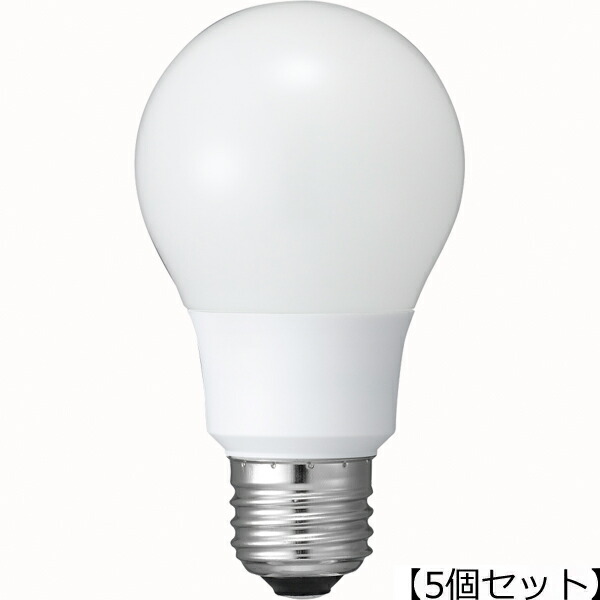 YAZAWA 【5個セット】YAZAWA 一般電球形LED40W相当昼白色調光対応 LDA5NGDX5