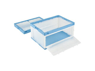 RISU/岐阜プラスチック工業 折たたみコンテナ 片扉L 75L ブルー透明 CB-76NRｶﾀﾄﾋﾞﾗL(ﾌﾞﾙｰﾄ