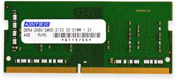 ADTEC アドテック ノートPC用メモリ DDR4-2666 SO-DIMM 8GB 省電力 ADS2666N-H8G|エムスタ