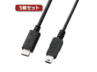サンワサプライ 【5個書き割り】 サンワサプライ USB2.0TypeC-miniB有線テレビ KU-CMB20X5