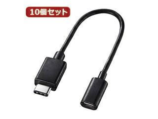 サンワサプライ 【10個仕掛ける】 サンワサプライ TypeCUSB2.0microB取り替えっこアダプター有線テレビ AD-USB25CMCB AD-USB25CMCBX10