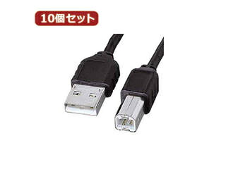 サンワサプライ 【10個セット】 エコ極細USBケーブル(スリムコネクタ) KU-SLEC2K KU-SLEC2KX10