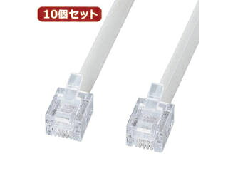サンワサプライ 【10個セット】 サンワサプライ エコロジー電話ケーブル(ノーマル) TEL-EN-05N2 TEL-EN-05N2X10 7,529円