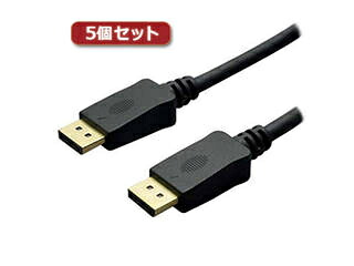 ミヨシ 【5個セット】 ミヨシ 4K対応 DisplayPortケーブル 2.8m ブラック DP-28/BKX5
