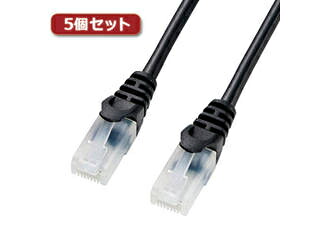 サンワサプライ 【5個書き割り】 サンワサプライ ツメ折れ押しとどめるCAT5eLAN有線テレビ 天使の都市-Y5TS-15BKX5