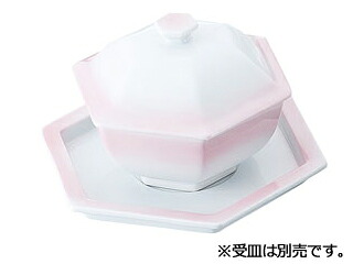 ピンクぼかし 六角蓋物 大