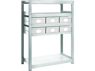 TRUSCO/トラスコ中山 【代引不可】M2型軽中量棚 H1200 スチール引出付 大X6 M2-4345-B6