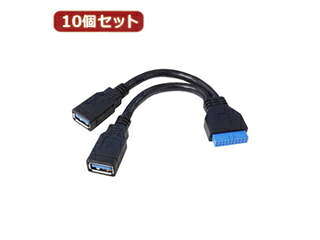 変換名人 変換名人 【10個セット】 M/B アクセサリー USB3.0 ピンヘッダケーブル MB-USB3/CAX10