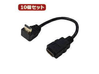変換名人 変換名人 【10個セット】 HDMI L型ケーブル延長20(上L) HDMI-CA20ULX10