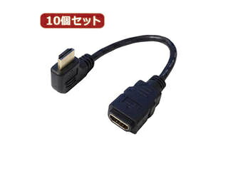 変換名人 変換名人 【10個セット】 HDMI L型ケーブル延長20(右L) HDMI-CA20RLX10
