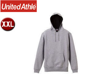 United Athle/ユナイテッドアスレ 10.0オンス スウェットプルオーバーパーカ(パイル) 【XXL】 (ミックスグレー×ブラック)