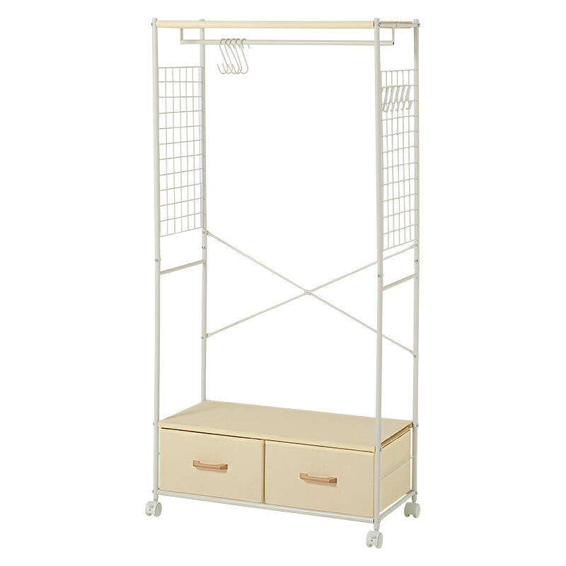萩原 ハギハラ ハンガーラック 幅75cm ホワイト KHR-3187WH メーカー直送 同梱不可 カード決済のみ対応 沖縄・北海道・離島お届け並びに時間指定不可|エムスタ