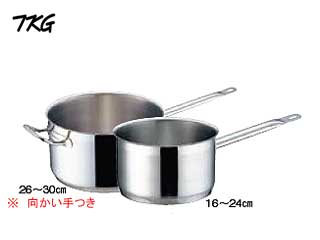 Total Kitchen Goods AKT-89 電磁調理器対応業務用鍋 PRO (プロ) 片手深型鍋 （蓋無) 内径30cm (向かい手付き)