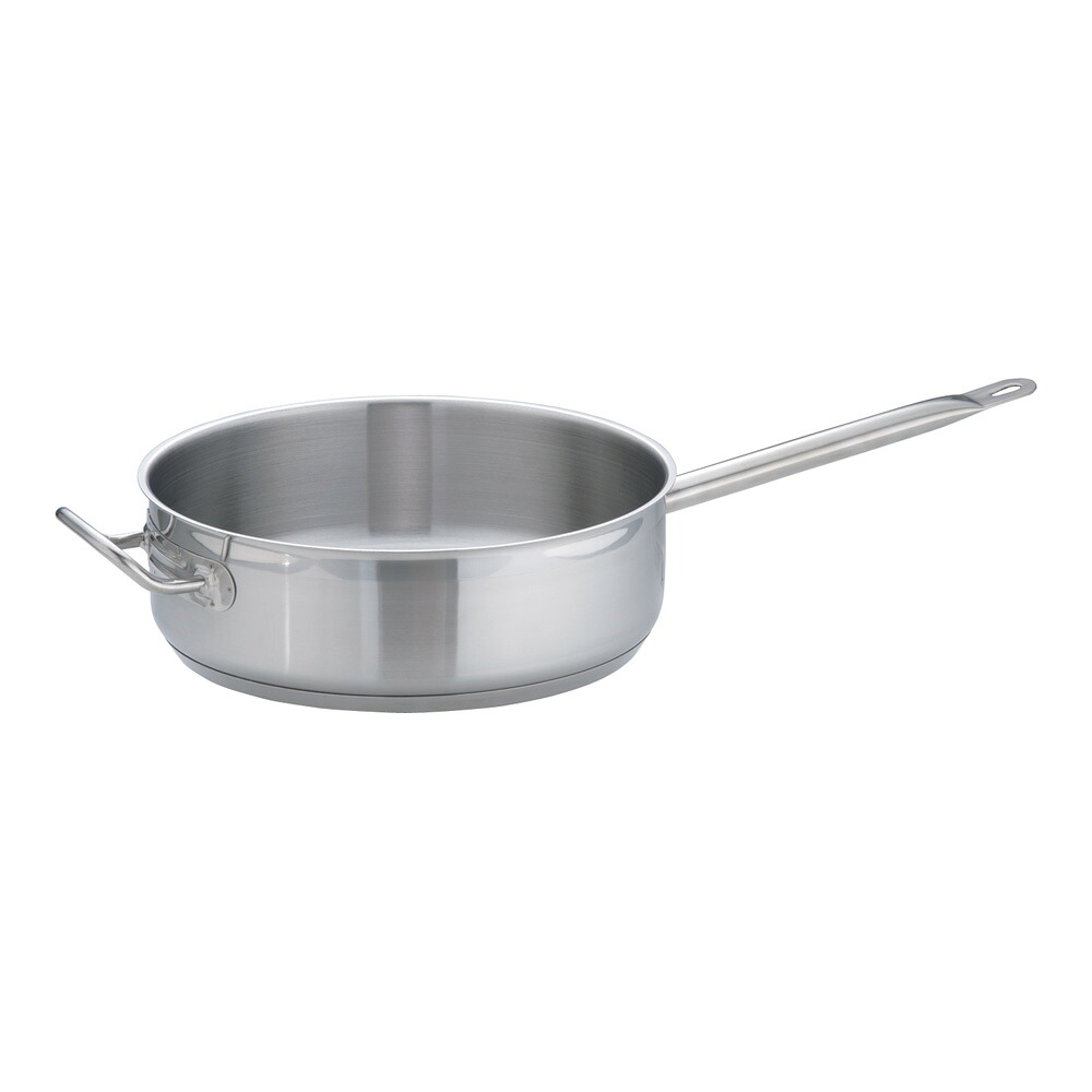 Total Kitchen Goods AKT-90 電磁調理器対応業務用鍋 PRO (プロ) 片手浅型鍋 (蓋無) 内径30cm (向かい手付き)|エムスタ