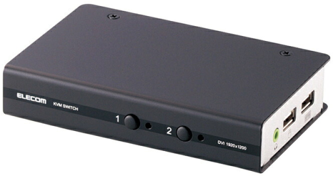 ELECOM エレコム DVI相応うマイコン自動小銃うつり変わり器 2台うつり変わり KVM-DVHDU2