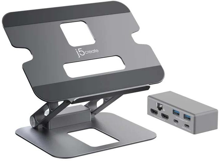 j5 create マルチアングル デュアル HDMI ドッキングステーション搭載ノートPCスタンド JTS427
