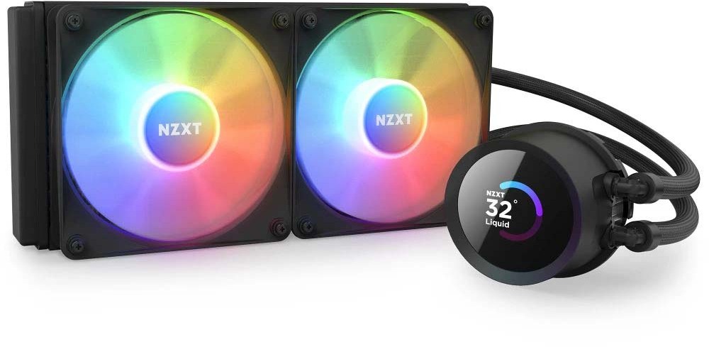NZXT 液晶積み上げる水冷中央処理装置空調設備 発する気違い KRAKEN RGB 240 240粍 黒いこと RL-KR240-B1