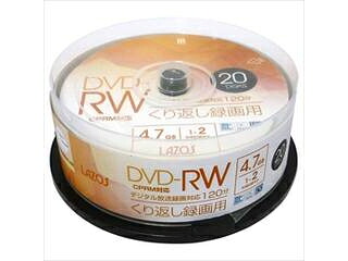 Lazos 480枚セット(20枚X24個) Lazos 繰返し録画用DVD-RW L-DRW20PX24|エムスタ