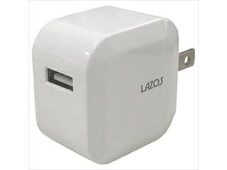 Lazos 100個セット Lazos AC充電器　1口2.1A　ホワイト L-2.1ACX100｜エムスタ