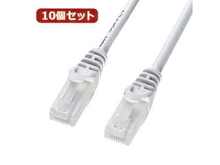 サンワサプライ 【10個セット】サンワサプライ ツメ折れ防止CAT5eLANケーブル LA-Y5TS-05X10