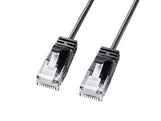 サンワサプライ 【5個セット】 サンワサプライ カテゴリ6A極細LANケーブル ブラック KB-SL6A-10BKX5