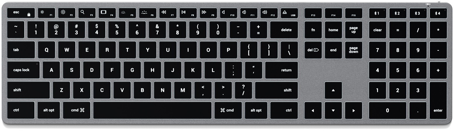 Satechi サテチ Satechi Slim X3 Bluetooth Backlit Keyboard (Space Gray) - US Layout PST-BTSX3M