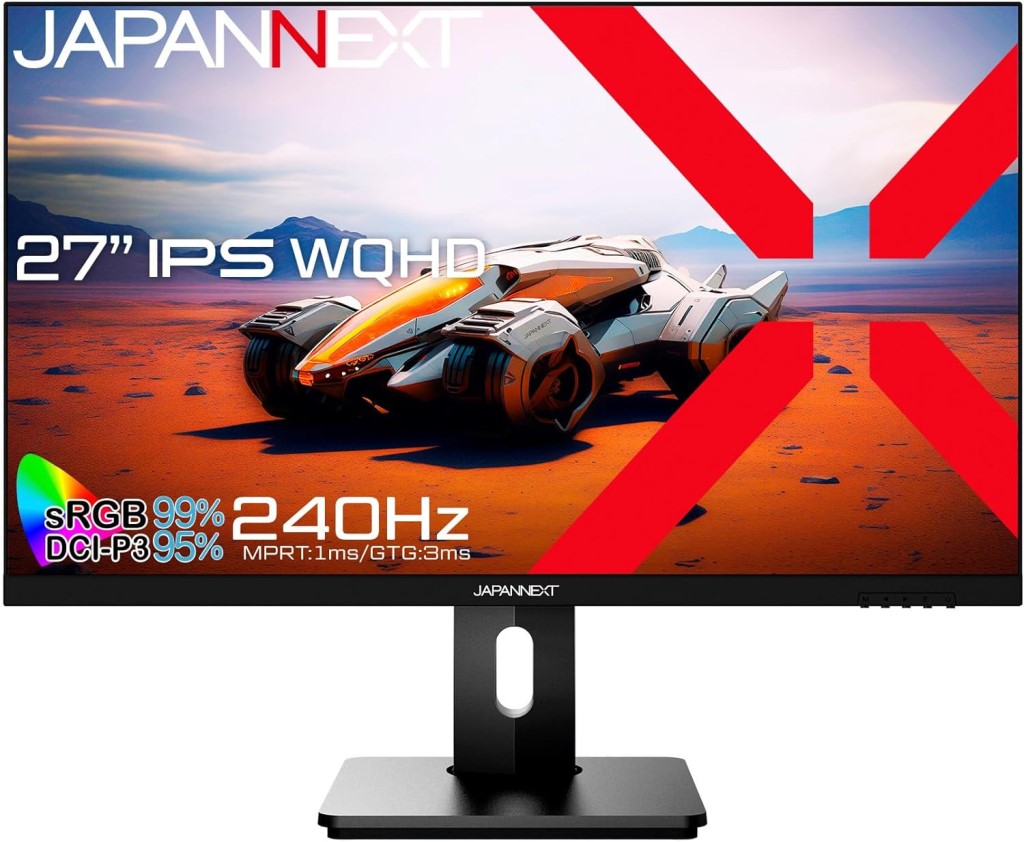 JAPANNEXT ジャパンネクスト WQHD 27型ゲーミングモニター(IPS/240Hz/DPx2/HDMIx2/スイベル/ピボット/非光沢) JN-27IPS240WQHDR-HSP 単品購入のみ可（同一商品であれば複数購入可） クレジットカード 代金引換決済のみ