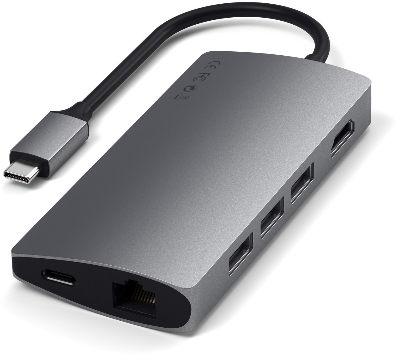 Satechi サテチ Satechi USB-C Multi-Port Adapter 4K with Ethernet V2 (Space Gray) PST-TCMA2M|エムスタ