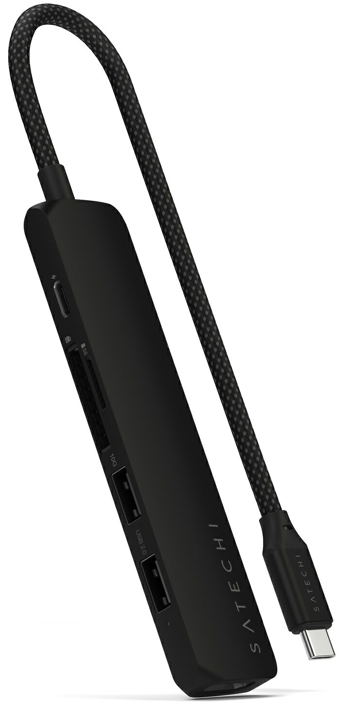 Satechi サテチ Satechi 6-in-1 USB-C Slim Multiport Adapter (Black) PST-P6SK|エムスタ