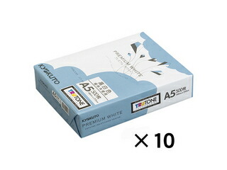 日本ノート プレミアムコピー用紙　プレミアムホワイト PPCKA5 Ａ５判 ５００枚×１０冊 4,963円