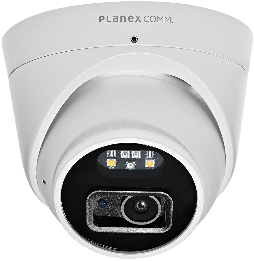 PLANEX プラネックスコミュニケーションズ スマカメ カメラ一発！ センサーライト（白色LED搭載） 屋外対応 ONVIF準拠 500万画素 PoE CS-TX81-5MP｜エムスタ