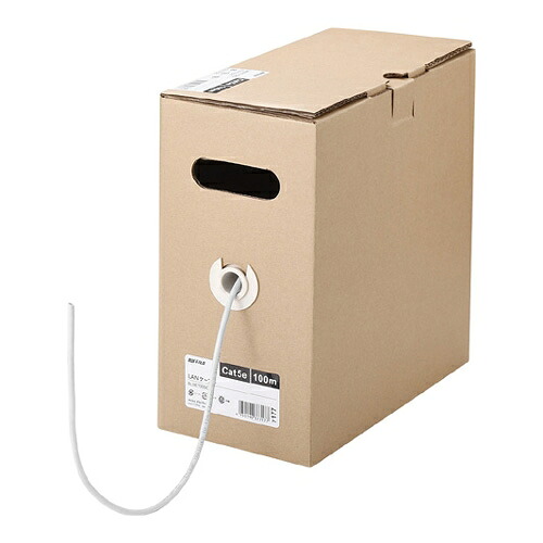 BUFFALO バッファロー Cat5e LANケーブル 100m 単線 ホワイト BL5E1000WH