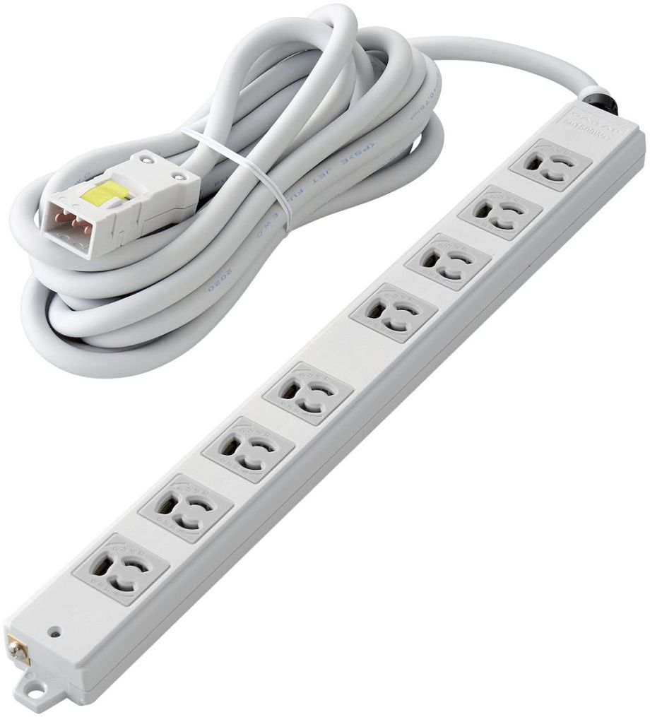 ELECOM エレコム 法人用タップ/ハーネスタップ/8口/抜けどめあり/5m T-WHRM3850LG/RS｜エムスタ