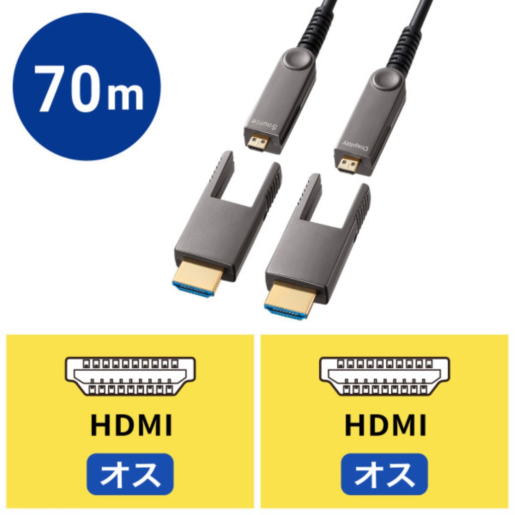 SANWA SUPPLY サンワサプライ KM-固定ディスク20-PFBAD70 4K60サイクル相応う光衣料繊維HDMI有線テレビ(70m)
