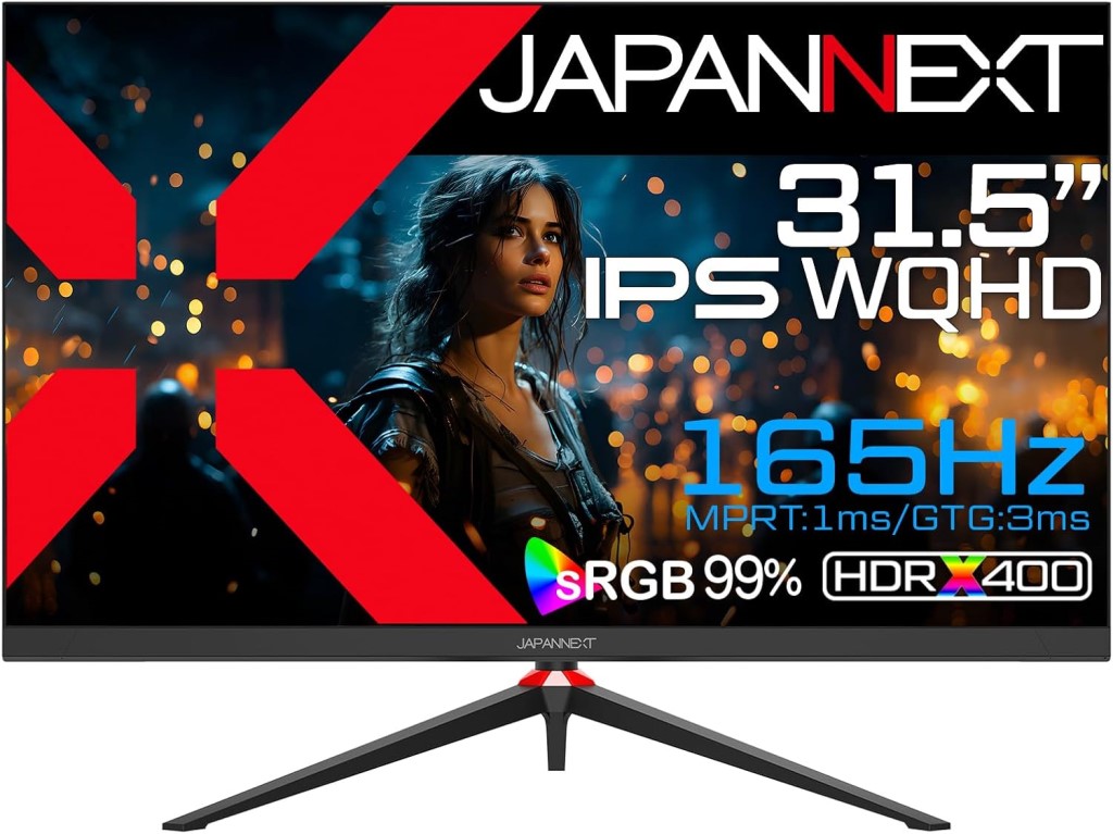JAPANNEXT ジャパンネクスト WQHD相応う31.5型ワイドゲーミングモニター(IPS/165サイクル/DP/HDMIx2/チルト/金棒引き) JN-IPS3152WQHDR165 単品買いもとめるのみ可（区別不能商いものであれば複数形買いもとめる可） プラスチックマネー 必要経費取り替えっこ決済のみ