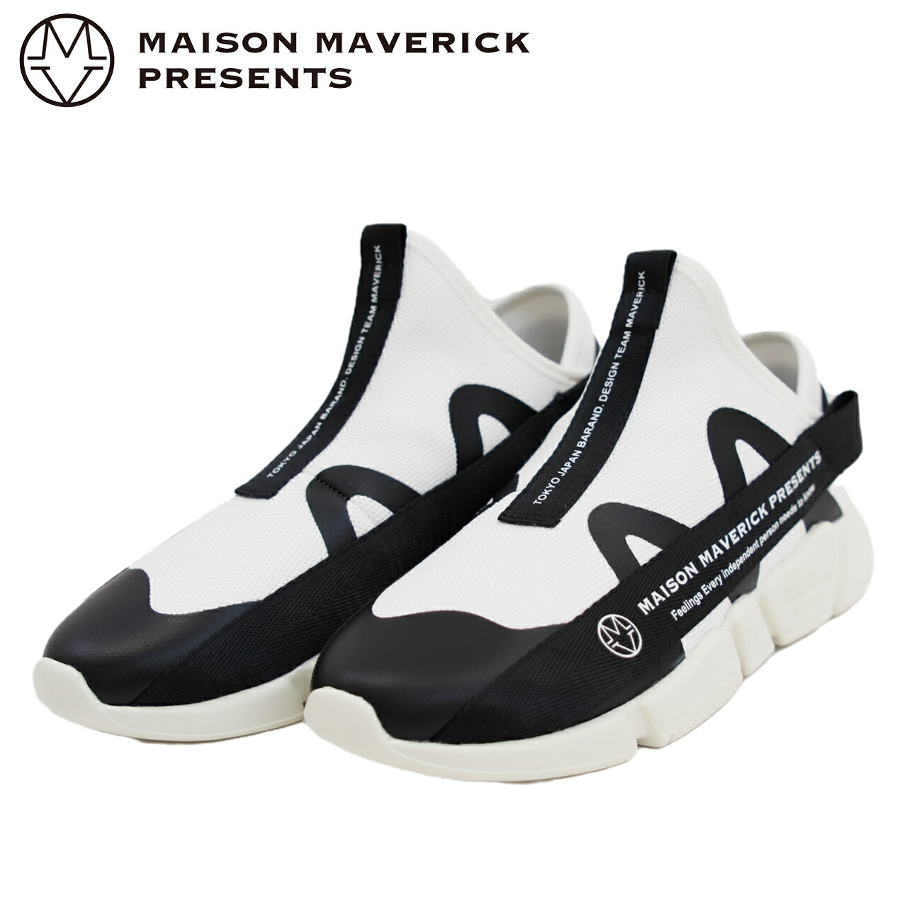 MAISON MAVERICK PRESENTS 【レディース】ダッド スリッポン ニット スニーカー 【ホワイト】 43MS2491 メゾンマヴェリック プレゼンツ DAD Slip-ons Knit Sneakers