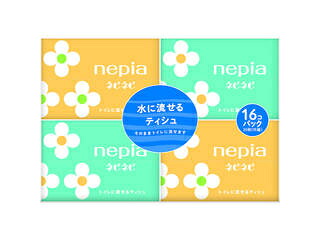 nepia/王子ネピア ネピアネピネピ水に流せるポケットティシュ10W16コパック【1ケース40パック入り】 61529
