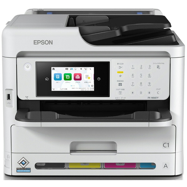 EPSON エプソン 納期未定 A4カラーインクジェット複合機 PX-M887F(4色/有線・無線LAN/Wi-Fi/4.3型タッチパネル) 単品購入のみ可(同一商品であれば複数購入可) クレジットカード決済 代金引換決済のみ|エムスタ