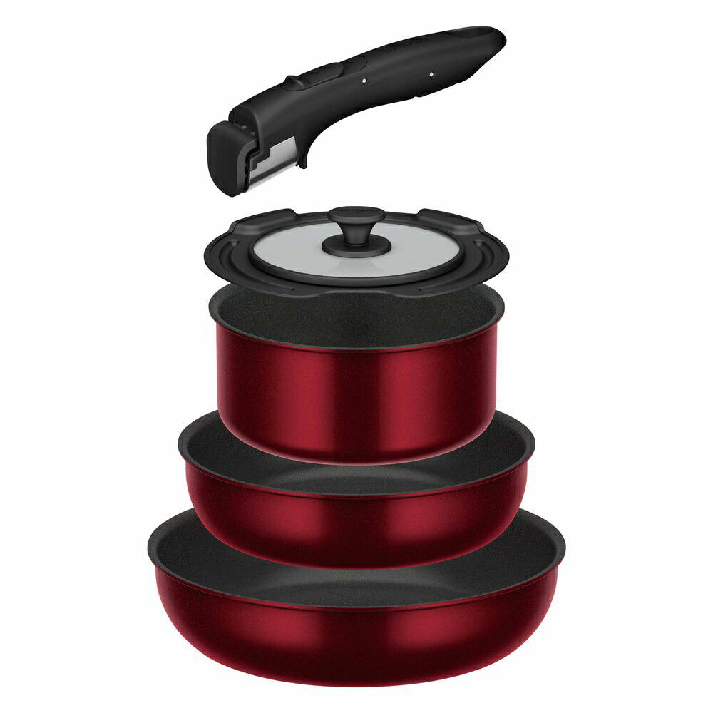 THERMOS サーモス サーモス 取っ手のとれるフライパン5点セット ディープレッド KSD-5ADR