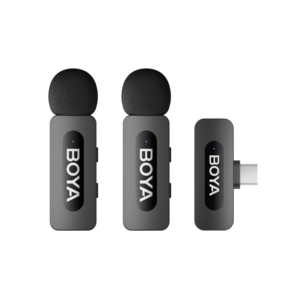 BOYA 軽さワイヤレスデュアルマイク/ノイズキャンセリング/USB-C相応う/2年引き受ける BY-V20