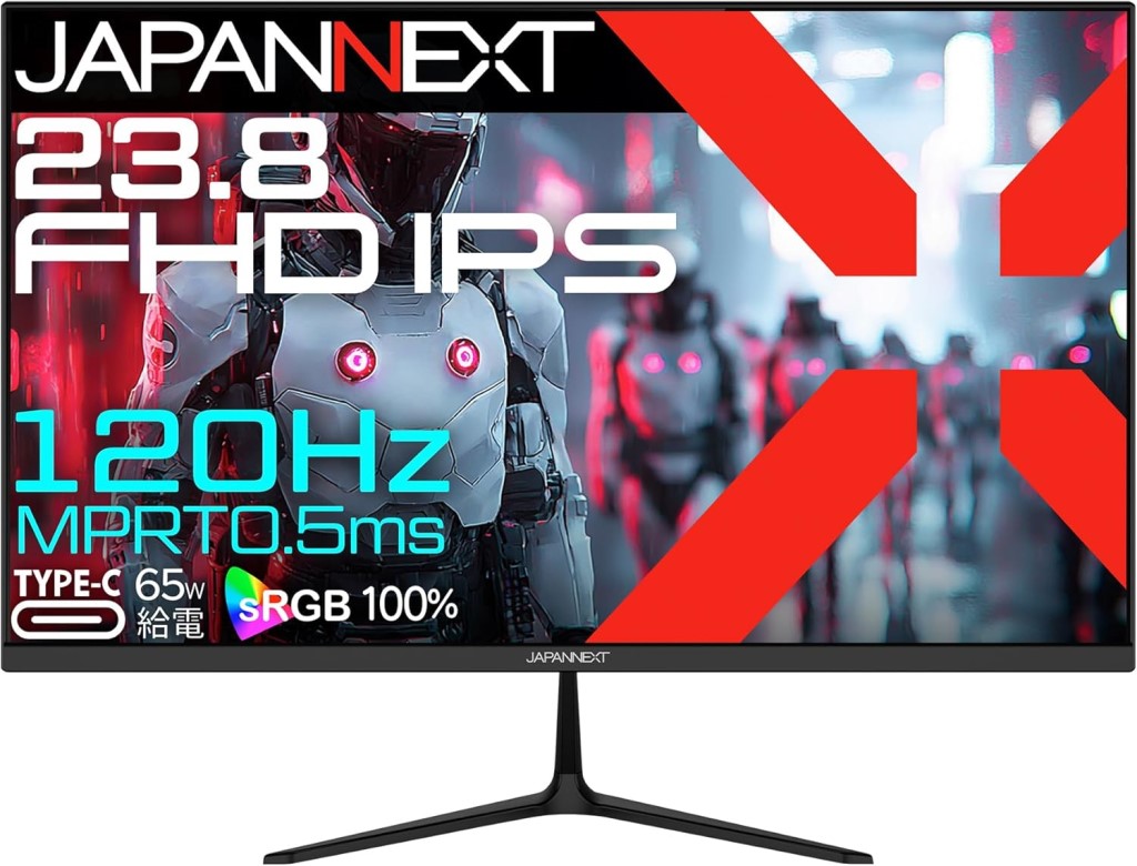 JAPANNEXT ジャパンネクスト フルHD対応23.8型ゲーミングモニター(IPS/120Hz/Type-C65W/スピーカー/非光沢/2年保証) JN-IPS238G120F-C6 単品購入のみ可（同一商品であれば複数購入可） クレジットカード 代金引換決済のみ｜エムスタ